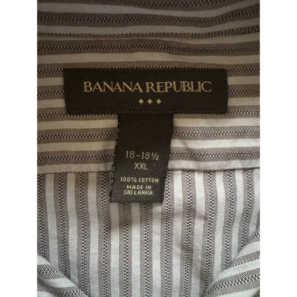 Banana Republic Button Up Mens XXL Multicolor Excellent Striped‎ Slim Fit Cotton